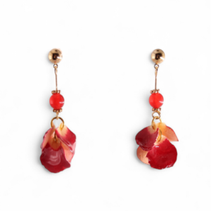 The Dancing Dark Red Rose Petal with Natural Crystal