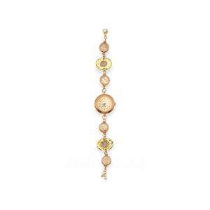 Sky Whisper – Blue Forget-Me-Not & Pink Pearl Timepiece Bracelet