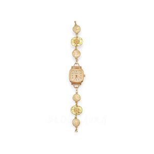 Eternal Bloom – Forget-Me-Not & Pearl Timepiece Bracelet (Ivory White)