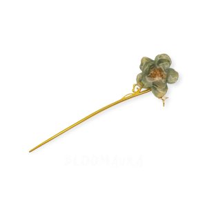 Verdant Mist – Blue Green Anemone Hairpin