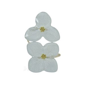 Snow Petal – Real Hydrangea Double Bloom Ring