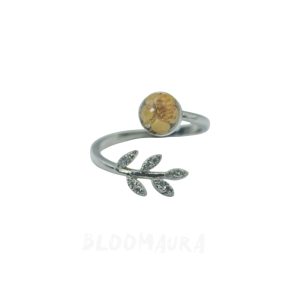 Sunset Petal – Forget-Me-Not Open Ring