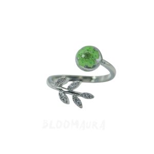 Meadow Leaf – Forget-Me-Not Open Ring