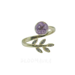 Lavender Petal – Real Forget-Me-Not Leaf Ring