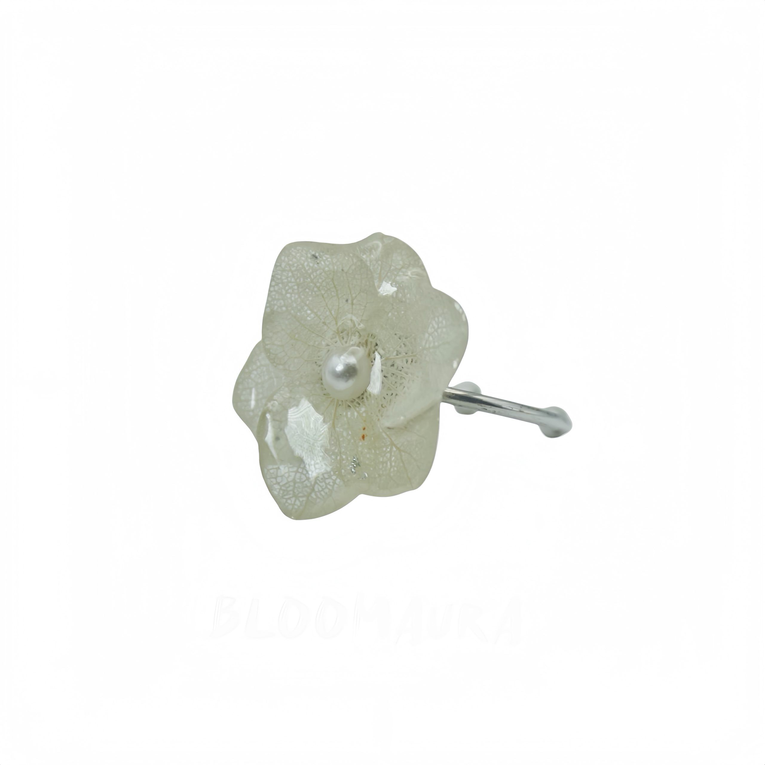 Champagne Petal – Real Hydrangea Double Bloom Ring - 画像 (2)