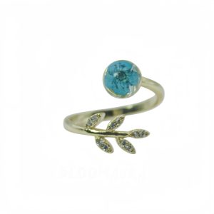 Lake Breeze – Real Forget-Me-Not Leaf Ring
