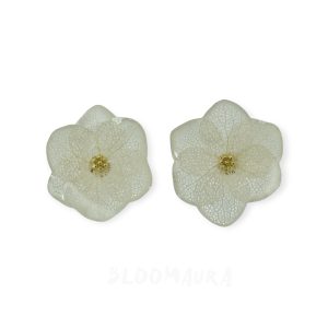 Champagne Glow – Real Hydrangea Stud Earrings