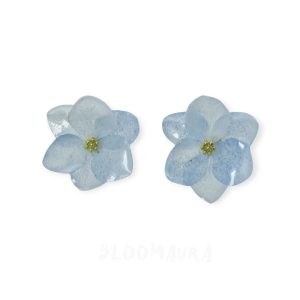 Frost Petal Duo – Real Hydrangea Stud Earrings