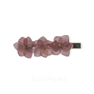 Blush Petal Trio – Real Hydrangea Flower Hair Clip