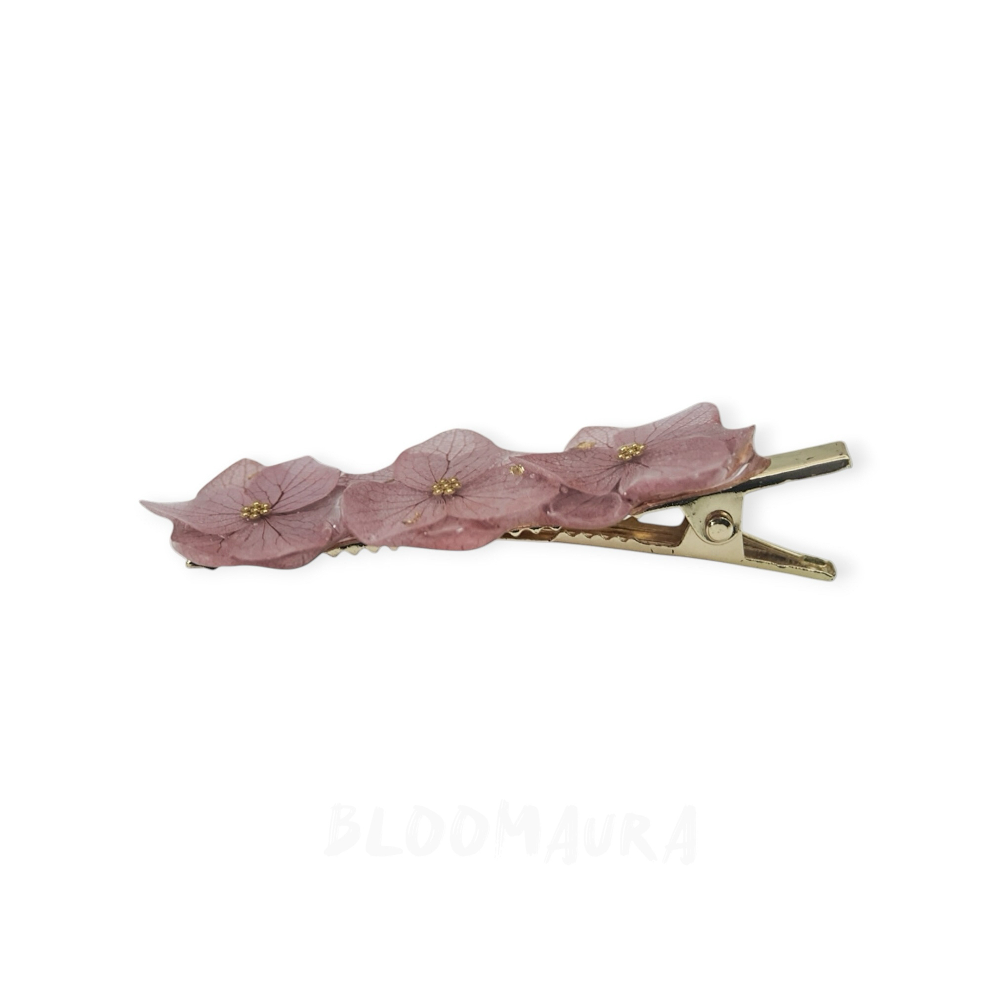 Blush Petal Trio – Real Hydrangea Flower Hair Clip - Image 2