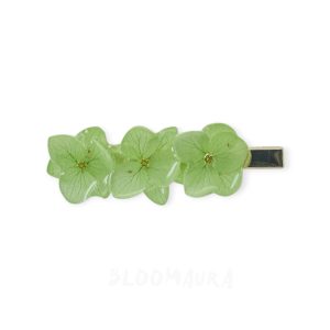 Mint Meadow Trio – Real Hydrangea Flower Hair Clip
